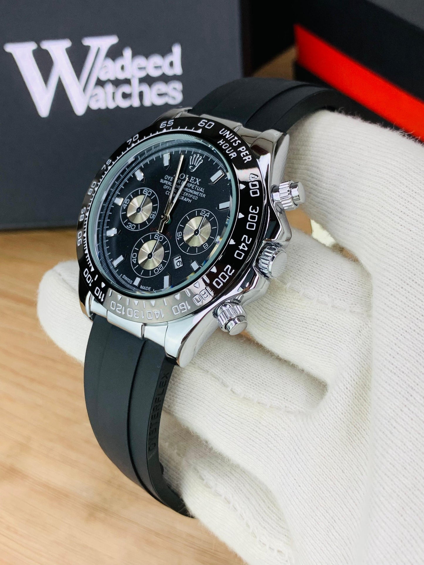 Business Watch For Men (Silver Black)