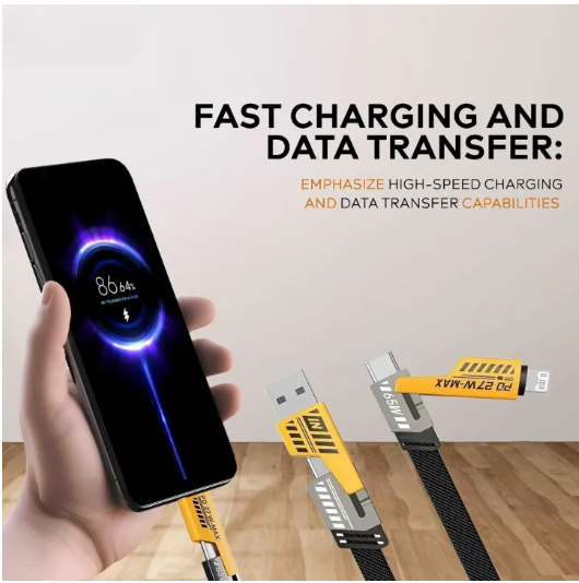 4 In 1 Data Cable – USB-C Fast Charging Cable & Data