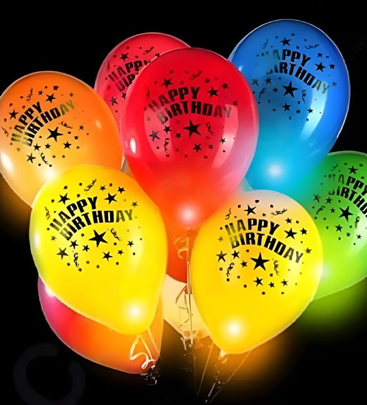 5Pcs Light Up LED Balloons HBD – Glowing Party Balloons for Birthday, Anniversary, Wedding, New Year, and Celebration Decorations  × 1