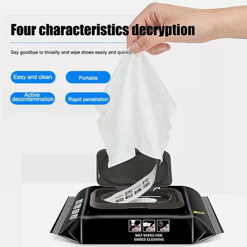 Disposable Shoe Cleaning Wipes (80 Wipes In 1 Packet)