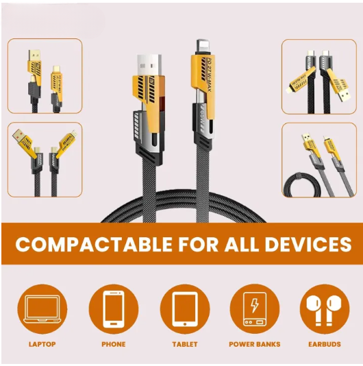 4 In 1 Data Cable – USB-C Fast Charging Cable & Data